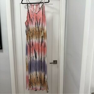VENUS Tie-Dye Maxi Dress - Pink, Purple, Tan